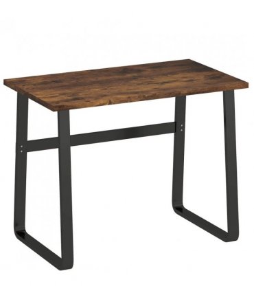 HOMCOM Industrial Writing Desk With Metal Legs, 100 x 58 x 74.5cm, Rustic Brown and Black
