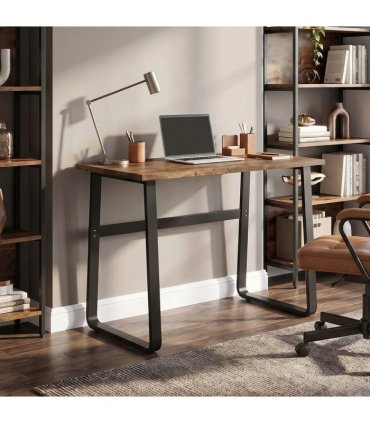 HOMCOM Industrial Writing Desk With Metal Legs, 100 x 58 x 74.5cm, Rustic Brown and Black