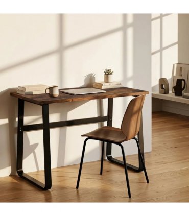 HOMCOM Industrial Writing Desk With Metal Legs, 100 x 58 x 74.5cm, Rustic Brown and Black