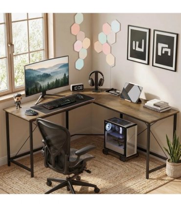 HOMCOM Corner L-Shape Computer Desk PC Workstation Writing Gaming Table Home Office