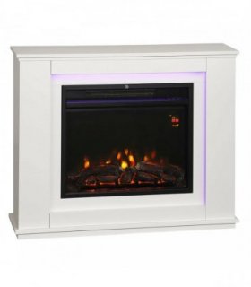HOMCOM 2000W 6824 BTU Faux Flame Fireplace - White