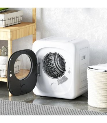 HOMCOM 4kg Vented Tumble Dryer with 5 Drying Mode, 800W Compact Freestanding Front Tumble Dryer White
