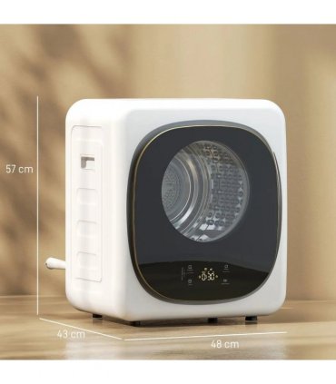 HOMCOM 4kg Vented Tumble Dryer with 5 Drying Mode, 800W Compact Freestanding Front Tumble Dryer White
