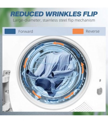 HOMCOM 4kg Vented Tumble Dryer with 5 Drying Mode, 800W Compact Freestanding Front Tumble Dryer White