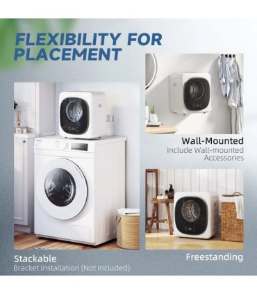 HOMCOM 4kg Vented Tumble Dryer with 5 Drying Mode, 800W Compact Freestanding Front Tumble Dryer White