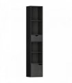 HOMCOM 6-Tier Bookcase, Tall Narrow Bookshelf with Drawer and Door - Black
