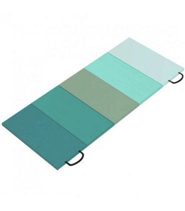 SPORTNOW 6FT Foldable Gymnastics Mat, Crash Exercise Pad, 3.2 cm Thick  Workout Mat with Handles for Home Training, Mixed Green