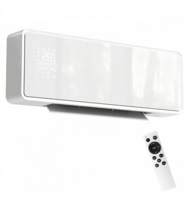 HOMCOM 2000W Ceramic Electric Heater with Fan, Adjustable Thermostat, Wall Mounted - White
