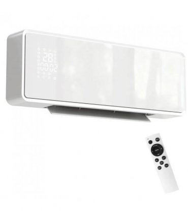 HOMCOM 2000W Ceramic Electric Heater with Fan, Adjustable Thermostat, Wall Mounted - White