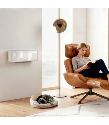 HOMCOM 2000W Ceramic Electric Heater with Fan, Adjustable Thermostat, Wall Mounted - White