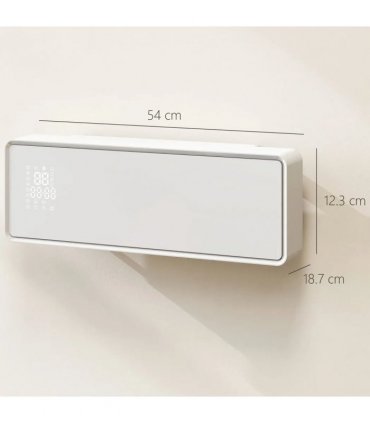 HOMCOM 2000W Ceramic Electric Heater with Fan, Adjustable Thermostat, Wall Mounted - White
