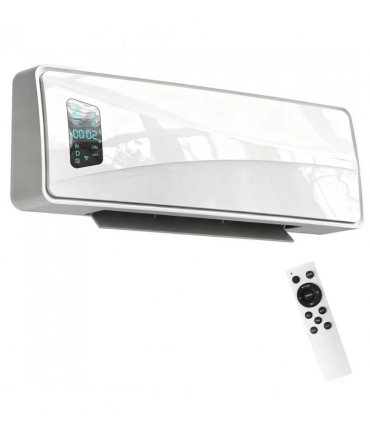 HOMCOM 2000W Ceramic Electric Heater with Fan, Adjustable Thermostat, Wall Mounted - White