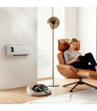 HOMCOM 2000W Ceramic Electric Heater with Fan, Adjustable Thermostat, Wall Mounted - White