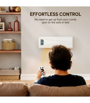 HOMCOM 2000W Ceramic Electric Heater with Fan, Adjustable Thermostat, Wall Mounted - White