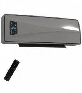 HOMCOM 2000W Ceramic Electric Heater with Fan, Adjustable Thermostat, Wall Mounted - Grey