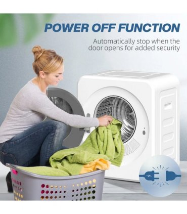 HOMCOM Vented Tumble Dryer, 4 kg Front Tumble Dryer with Stainless Steel Tub, 800W Compact Freestanding, White