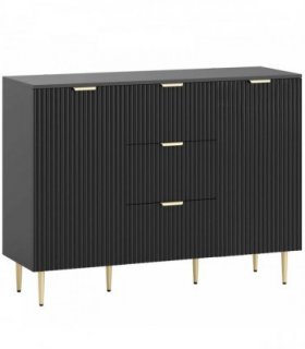HOMCOM 2-Door Sideboard with 3 Drawers and Adjustable Shelves - Black