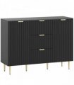 HOMCOM 2-Door Sideboard with 3 Drawers and Adjustable Shelves - Black