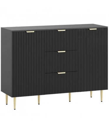 HOMCOM 2-Door Sideboard with 3 Drawers and Adjustable Shelves - Black