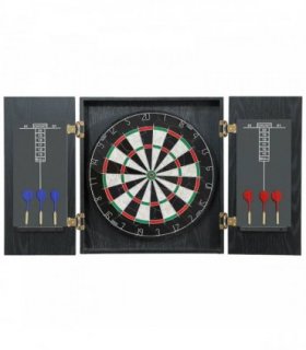 SPORTNOW Bristle Dartboard with Cabinet, 6 Steel Tip Darts, Cabinet