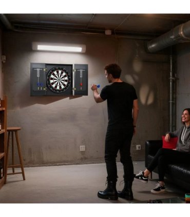 SPORTNOW Bristle Dartboard with Cabinet, 6 Steel Tip Darts, Cabinet