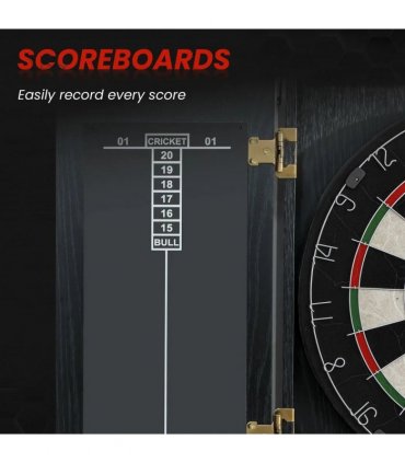 SPORTNOW Bristle Dartboard with Cabinet, 6 Steel Tip Darts, Cabinet