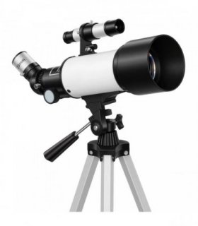 Outsunny Astronomy Telescope for Adults and Beginners with 70 mm Aperture, Carry Bag, White