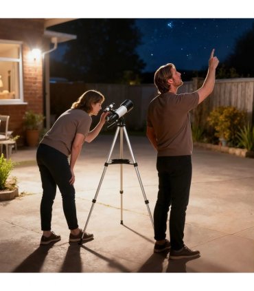 Outsunny Astronomy Telescope for Adults and Beginners with 70 mm Aperture, Carry Bag, White