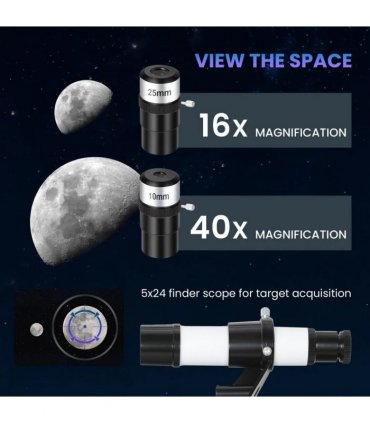 Outsunny Astronomy Telescope for Adults and Beginners with 70 mm Aperture, Carry Bag, White