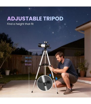 Outsunny Astronomy Telescope for Adults and Beginners with 70 mm Aperture, Carry Bag, White