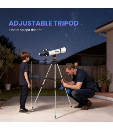 Outsunny Astronomy Telescope for Adults and Beginners with 80 mm Aperture, Carry Bag, White