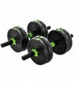 SPORTNOW 15 kg 3-in-1 Adjustable Dumbbell & Barbell Set with EZ Bar, Connecting Rod and Non-Slip Grip for Home Gym, Green