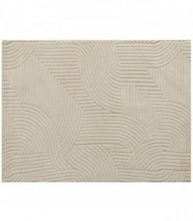 HOMCOM Modern Geometric Rug, Thick Plush, Non-Slip, 200 x 140 cm, Cream, Living Room, Bedroom, Office