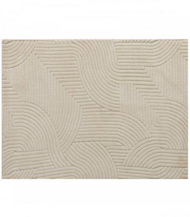 HOMCOM Modern Geometric Rug, Thick Plush, Non-Slip, 200 x 140 cm, Cream, Living Room, Bedroom, Office