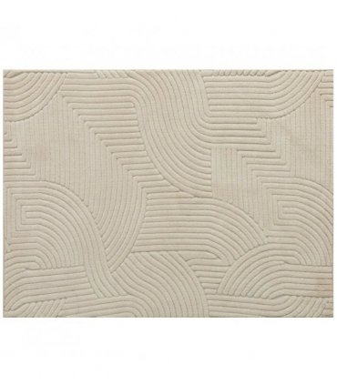 HOMCOM Modern Geometric Rug, Thick Plush, Non-Slip, 200 x 140 cm, Cream, Living Room, Bedroom, Office