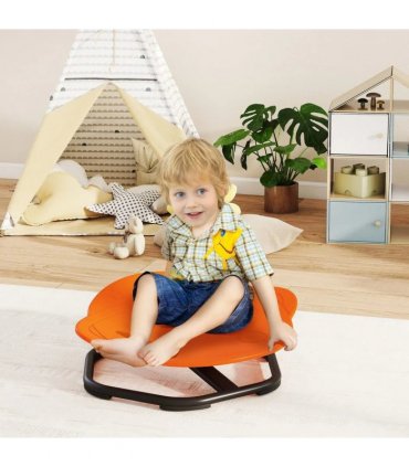 AIYAPLAY Planet-Shaped-kids Swivel Chair, Sensory Spinning Chair for Balance, Coordination Training, Orange