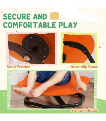 AIYAPLAY Planet-Shaped-kids Swivel Chair, Sensory Spinning Chair for Balance, Coordination Training, Orange