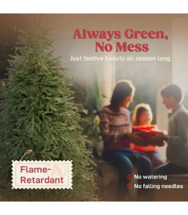 HOMCOM 6 ft Full Spruce Christmas Tree with Realistic Dense Tips, Easy Assembly - Green