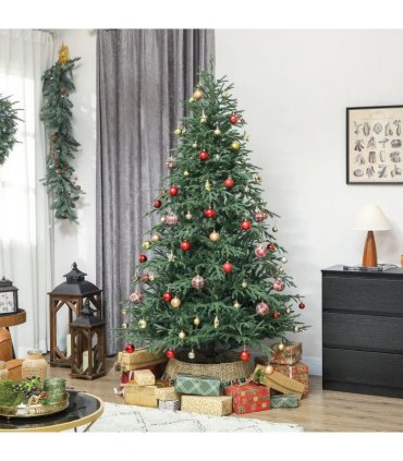 HOMCOM 7 ft Full Spruce Christmas Tree with Realistic Dense Tips, Easy Assembly - Green