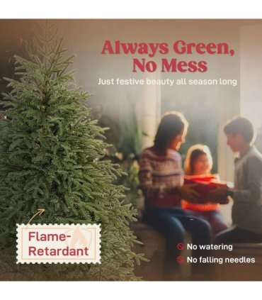 HOMCOM 5 ft Full Spruce Christmas Tree with Realistic Dense Tips, Easy Assembly - Green