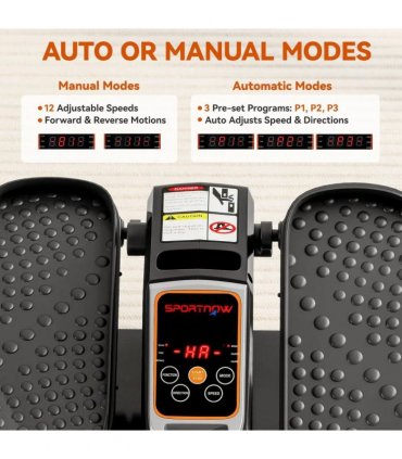 SPORTNOW Under Desk Elliptical Machine for Home, Electric Elliptical Machine with 12 Adjustable Speed, LED Monitor