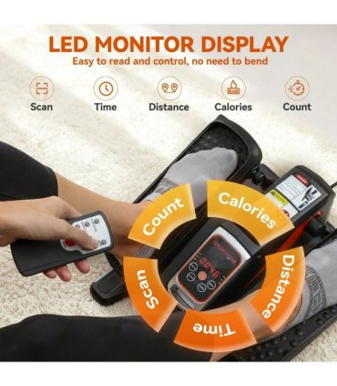SPORTNOW Under Desk Elliptical Machine for Home, Electric Elliptical Machine with 12 Adjustable Speed, LED Monitor