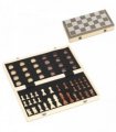 SPORTNOW 15 Inch Chess Set, Foldable Chess and Draughts Set, Brown