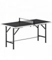 SPORTNOW 5ft Mid-Size Table Tennis Table, Ping Pong Table with Net, 2 Table Tennis Paddles and 3 Balls for Indoor Game, Black