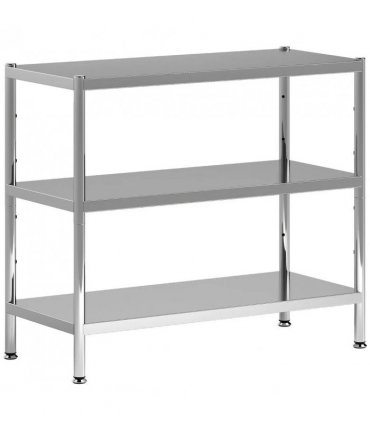 HOMCOM 3-Tier Bakers Rack with Storage, Stainless Steel Microwave Stand with Adjustable Shelves for Small Spaces, Kitchen Storage Unit for Spices, Pots and Pans, Silver Tone