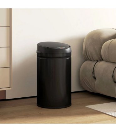 HOMCOM 30L Stainless Steel Sensor Bin - Black