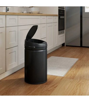 HOMCOM 30L Stainless Steel Sensor Bin - Black
