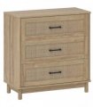 HOMCOM 76 cm Wide Drawer Chest of Drawers with 3 Drawer - Oak