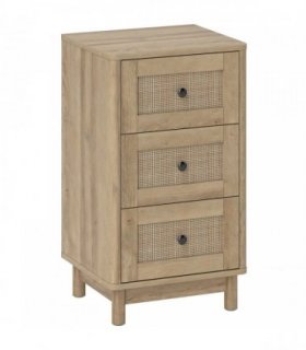 HOMCOM 40 cm Drawer Chest of Drawers with 3 Drawer - Oak