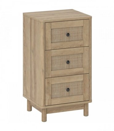 HOMCOM 40 cm Drawer Chest of Drawers with 3 Drawer - Oak